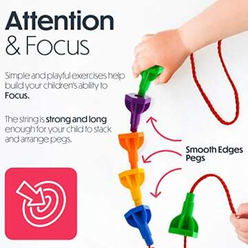 Pegs Board Game Set Jumbo Pack for Toddlers - 48 Pegs & 2 Boards