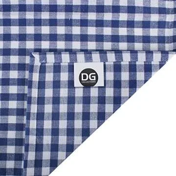 DG Collections Elegant Blue Checkered Cotton Napkins Set