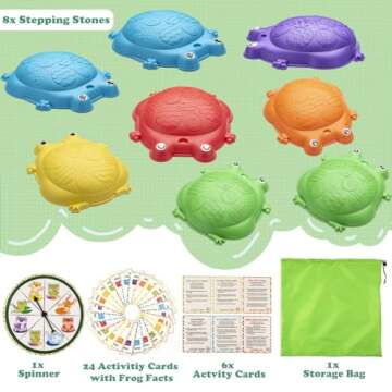 Stepping Stones for Kids Outdoor Toys for Toddlers 3-5 8 Pcs Frog Balance Step Stone Up to 265lbs In...