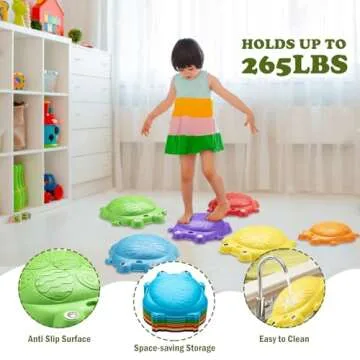 Stepping Stones for Kids Outdoor Toys for Toddlers 3-5 8 Pcs Frog Balance Step Stone Up to 265lbs Indoor Outdoor Toys for Kids Obstacle Course Sensory Toys for Toddler Ages 3-8 Gift for Boys Girls