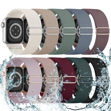 10 Pack Water-Resistant Stretchy Bands for Apple Watch Series