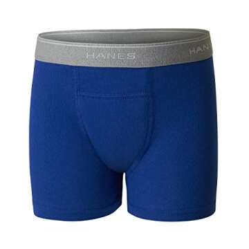 Hanes Boys' Potty Trainer Underwear, Available, 6-Pack, Boxer Briefs-Blue/Gray Assorted-6 Pack, 2-3T