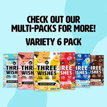 Protein and Gluten-Free Breakfast Cereal by Three Wishes (1-Pack) - High Protein and Low Sugar Snack...