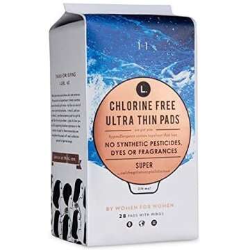 L. Organic Cotton & Chlorine-Free Pads, Super Absorbency with Ultra Thin Design, 56 Count