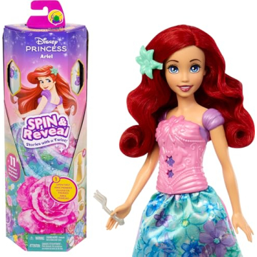 Disney Princess Ariel Spin & Reveal Doll Set with 11 Surprises