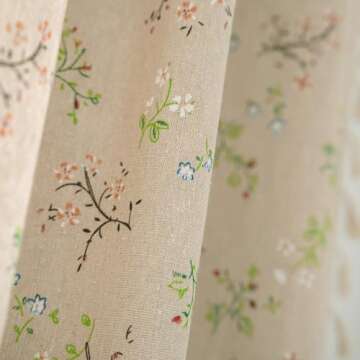 ENJOYBRIDAL Floral Farmhouse Curtains for Home Elegance