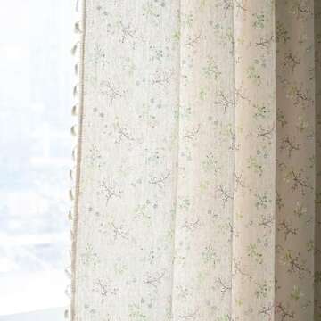 ENJOYBRIDAL Floral Farmhouse Curtains for Home Elegance