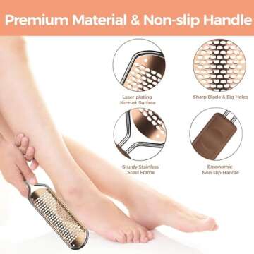 Foot File Foot Scrubber Pedicure - Callus Remover for Feet Easkep Professional Grater Rasp Foot Scra...
