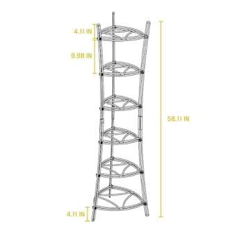 Lodge 6-Tier, Kitchen and Pantry Cast Iron Cookware Storage Organizing Tower, Steel Construction, Matte Black , 32.67" x 20.19" x 6"