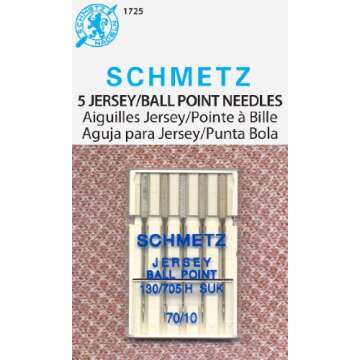 SCHMETZ Jersey (130/705H SUK) Sewing Machine Needles - Carded - Size 70/10