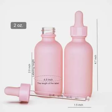 Seafulee Pink Glass Dropper Bottles for Essential Oils