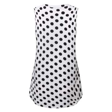 Timeson Sleevless Blouses for Women 2022,Womens Chiffon Tunics Shirts for Leggings Fashion Casual Summer V Neck Professional Work Clothes for Formal Office Silky Cami Tops Ladies A Line Tanks Polka