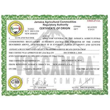 Jamaica Blue Mountain Peaberry Coffee, 100% Pure, Whole Bean, Fresh Roasted, 16-ounce