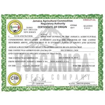 Jamaica Blue Mountain Peaberry Coffee, 100% Pure, Whole Bean, Fresh Roasted, 16-ounce