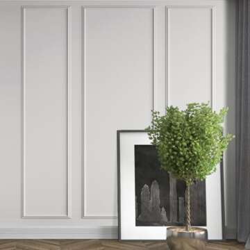 Pangda 3 Set Peel and Stick Wall Molding Kit - Elegant Wainscoting Panels for Easy Home Decor Transf...