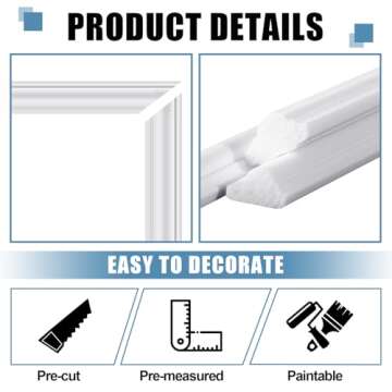 Pangda Peel and Stick Wall Molding Kit for Interior Decor