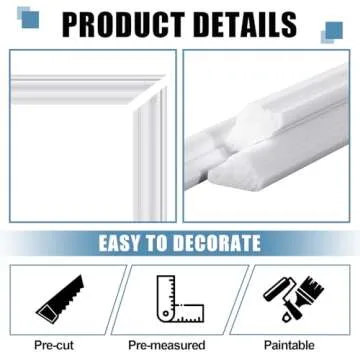 Pangda Peel and Stick Wall Molding Kit for Interior Decor