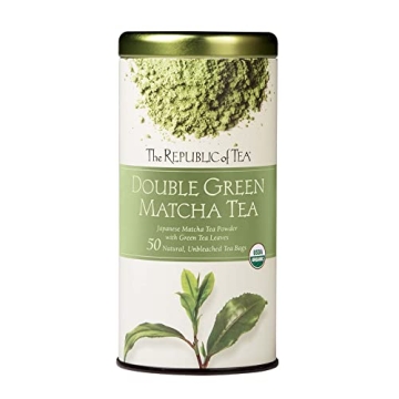 Premium Organic Double Green Matcha Tea - 50 Count Gourmet Blend
