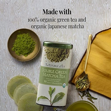 Organic Double Green Matcha Tea Gourmet Blend 50 Count