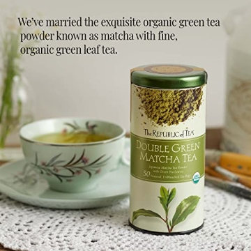 Organic Double Green Matcha Tea Gourmet Blend 50 Count