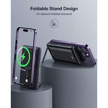 Baseus Magnetic Power Bank, Wireless Portable Charger 10K for Magsafe Battery Pack,20W Fast Charging USB-C for iPhone 15/14/13/12 Series Samsung etc,(Blue)