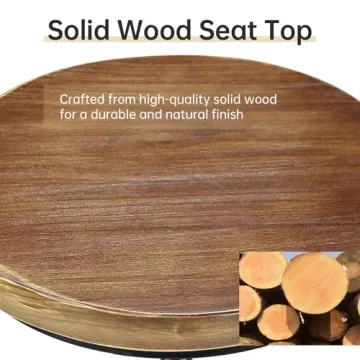 VILAVITA Vintage Adjustable Bar Stools Rustic Industrial Swivel