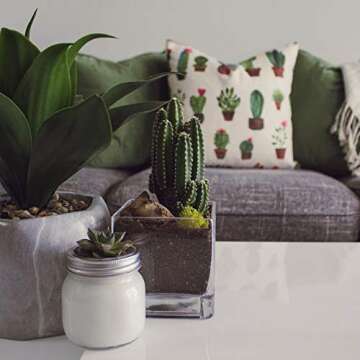 WGV Cube Glass Vase, Candle Holder, 8"x8"x8", Clear Elegant Floral Accent Container Planter Terrarium Storage for Wedding Party Ceremony Event Office Home Decor, 1 Piece