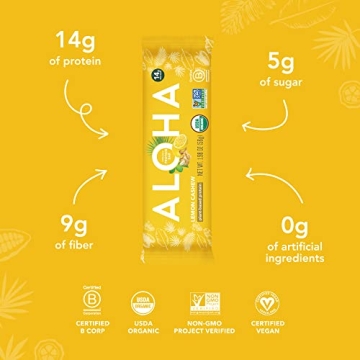 Buy ALOHA Organic Protein Bars - Lemon Cashew 12 Count