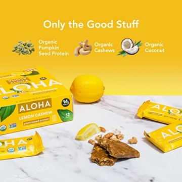 Buy ALOHA Organic Protein Bars - Lemon Cashew 12 Count