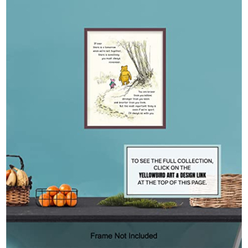 Winnie Wall Art - Pooh Kids Room Decor - Boys Room Decor - Little Girls Bedroom Decor - Baby Nursery Decor - Wall Decor for Toddlers - Inspirational Positive Quotes Picture Poster print