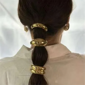 Stylish papasgix Metal Hair Ties for Women - Durable & Chic