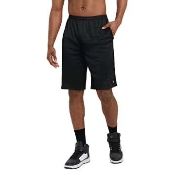 Champion mens 9" Shorts, Mesh Shorts, 9", Mesh Basketball Shorts, Mesh Gym athletic shorts, Black-407q88, X-Large US