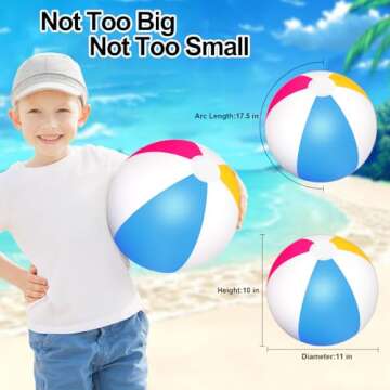 HUGCATY Beach Ball, 3-Pack Inflatable Balls - Large Beach Balls Bulk for Swimming Pool Party Decoration & Beachball Water Games, Pool Ball Beach Toys for Kids & Toddlers Gifts