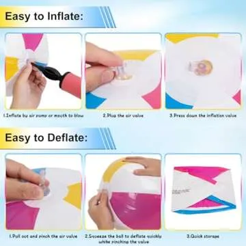 HUGCATY Beach Balls 3-Pack for Swimming & Pool Games