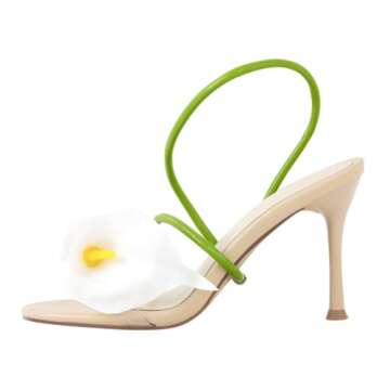 MissHeel Elegant Calla Lily Heels for Special Occasions Stiletto Sandals