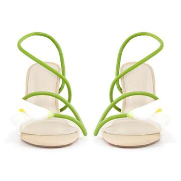 MissHeel Nude Heels with Flower for Event Elegance