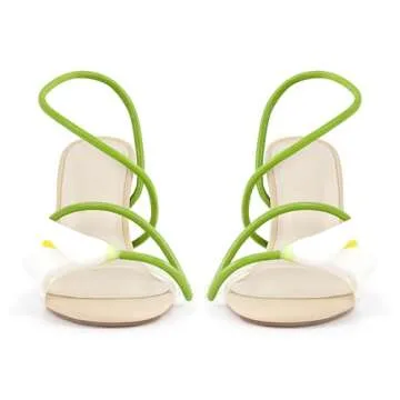 MissHeel Nude Heels with Flower for Event Elegance