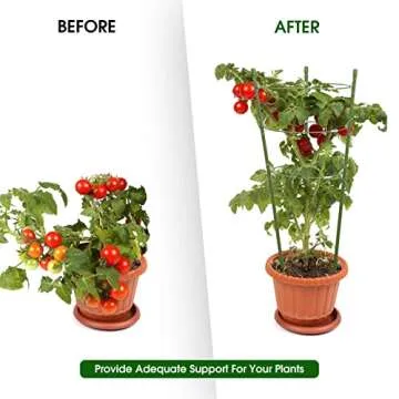 TOCCYARD 4 Pack Plant Support Tomato Cages for Garden, 18 Inches Small Tomato Cages and Supports with Adjustable Rings for Garden Pots, Plant Stakes Tomato Trellis Rings for Climbing Plants