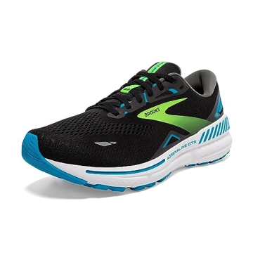 Brooks Men’s Adrenaline GTS 23 - Supportive Running Shoe in Black/Hawaiian Ocean/Green