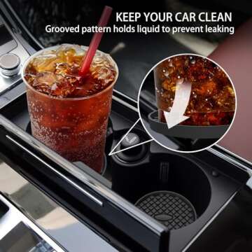 ME.FAN Car Cup Coasters [4 Pack] Silicone Car Coasters/Cup Mats for Cup - Universal Car Cup Holder I...
