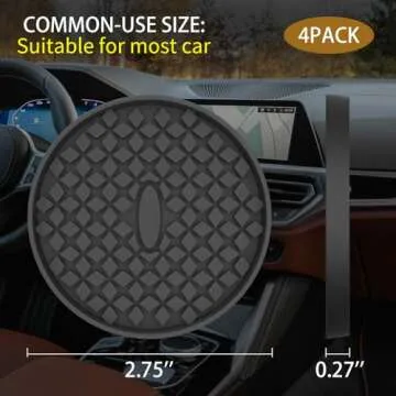 ME.FAN Car Cup Coasters [4 Pack] Silicone Car Coasters/Cup Mats for Cup - Universal Car Cup Holder Insert Coasters, Non-Slip Recessed Car Interior Accessories Black