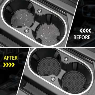 ME.FAN Car Cup Coasters [4 Pack] Silicone Car Coasters/Cup Mats for Cup - Universal Car Cup Holder Insert Coasters, Non-Slip Recessed Car Interior Accessories Black