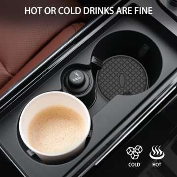 ME.FAN Car Cup Coasters [4 Pack] Silicone Car Coasters/Cup Mats for Cup - Universal Car Cup Holder Insert Coasters, Non-Slip Recessed Car Interior Accessories Black