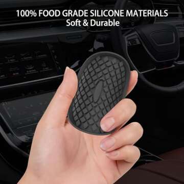 ME.FAN Car Cup Coasters [4 Pack] Silicone Car Coasters/Cup Mats for Cup - Universal Car Cup Holder Insert Coasters, Non-Slip Recessed Car Interior Accessories Black