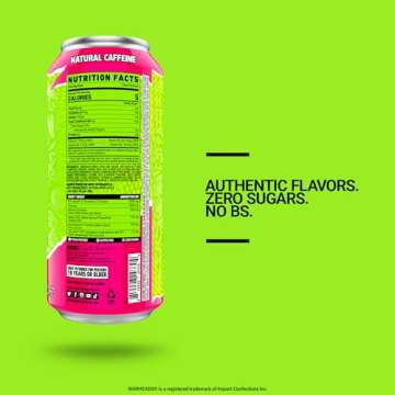 GHOST Energy Drink - 12-Pack, Warheads Sour Watermelon, 16oz - Energy & Focus & No Artificial Colors - 200mg of Natural Caffeine, L-Carnitine & Taurine - Gluten-Free & Vegan