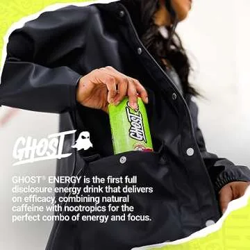 GHOST Energy Drink - 12-Pack, Warheads Sour Watermelon, 16oz - Energy & Focus & No Artificial Colors - 200mg of Natural Caffeine, L-Carnitine & Taurine - Gluten-Free & Vegan
