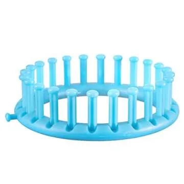 Darice Carryi Round Knitting, Set of 4 with 11, 9, 7-inch and 5-1/2 inch Sizes – Includes 1 Yarn Needle, 1 Loom Pick and a Clear Plastic Carrying Case (1171-58), 4 Piece, Multi Colored