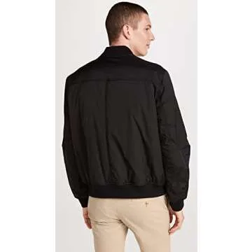 Vince Mens Zip Up Bomber,Black,L