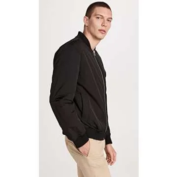 Vince Mens Zip Up Bomber,Black,L