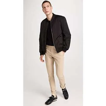 Vince Mens Zip Up Bomber,Black,L